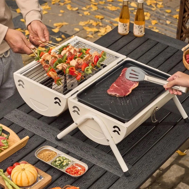 Outdoor BBQ Grill, Dual-Purpose Barbecue Grill, Foldable Camping Grill Outdoor BBQ Grill, Dual-Purpose Barbecue Grill, Foldable Camping Grill